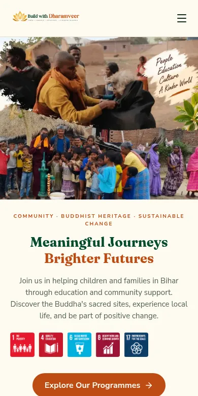Mobile view of the Build With Dharamveer website